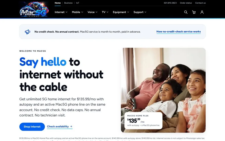 Mac5G Internet website