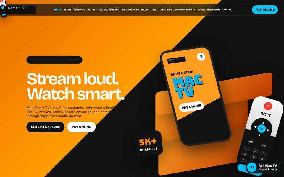 Mac Smart TV website