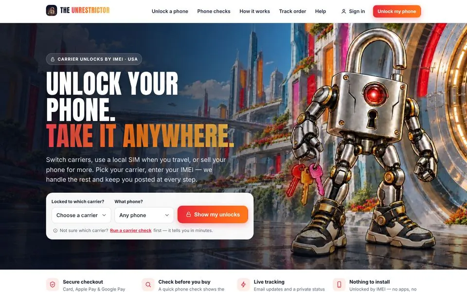 The Unrestrictor website
