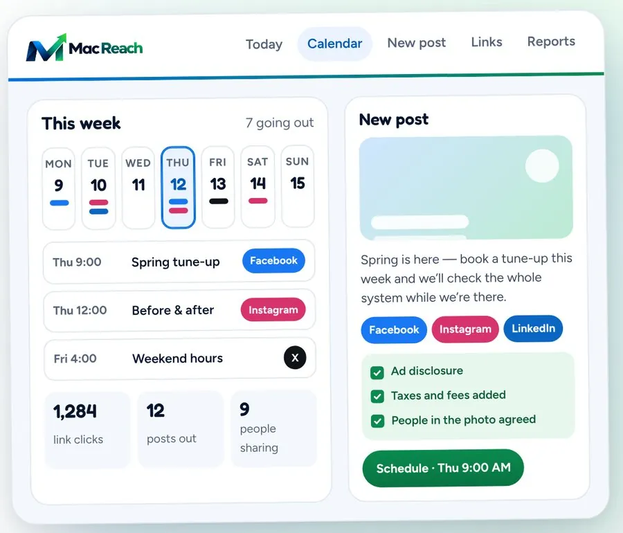 Mac Reach marketing calendar and post scheduler